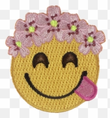 Cute Patches Embroidered Patches - Happy Emoji,Emoji Embroidery Designs