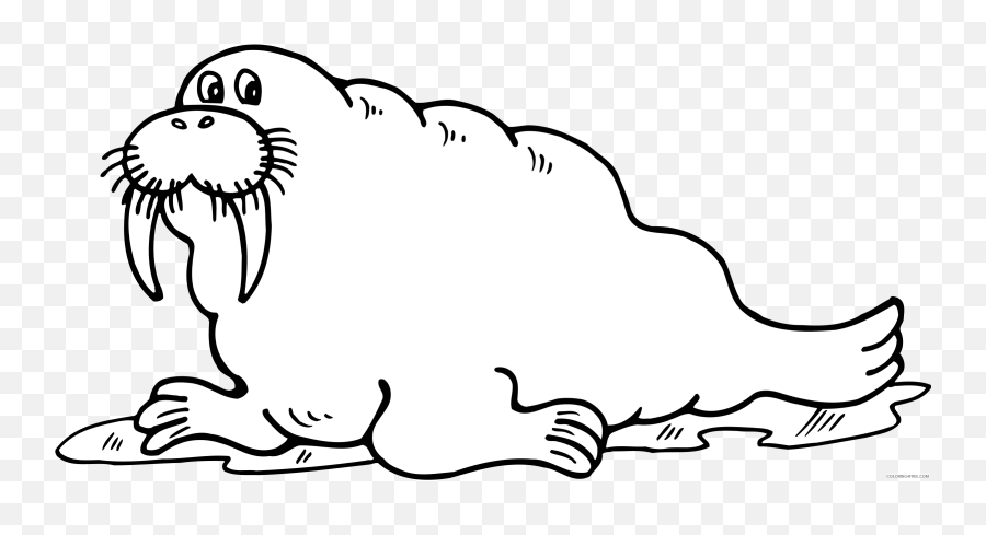 Walrus Coloring Pages Walrus Printable - Black And White Clip Art Walrus Emoji,Walrus Emoji