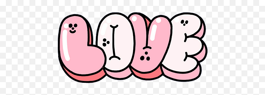 Love Cute Graffiti Pink Sticker - Dot Emoji,Graffitis Emojis