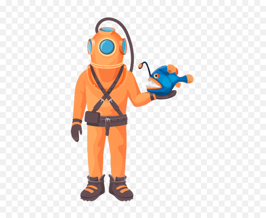 Blue Ascension Media - Deep Sea Diver Clipart Emoji,Orange Emojis Blues