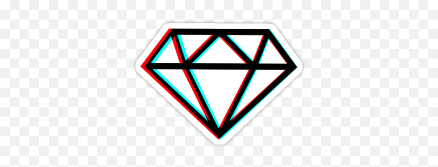 3d Diamond U0027 Sticker By Caitlin Perry In 2021 Cool - Silueta De Un Diamante Emoji,Cactus Lightning Emoji