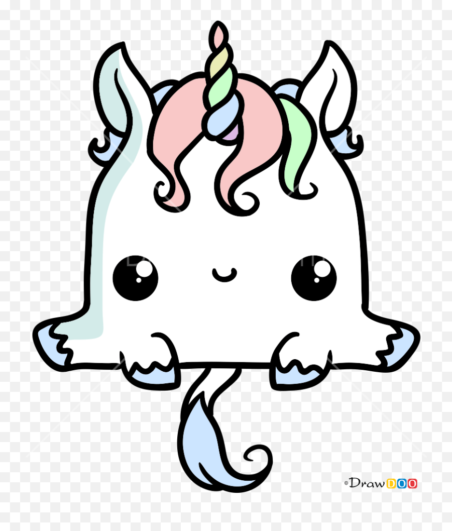How To Draw Elvish Unicorn Kawaii Dubai Khalifa - Kawaii Unicorn Drawings Emoji,How To Draw A Unicorn Emoji Step By Step
