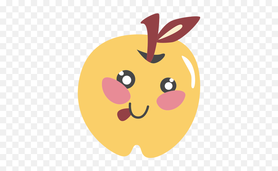 Personagem Cor Maçã Fofa - Baixar Pngsvg Transparente Maca Com Carinha Png Emoji,Baixar Emoticons No Celular