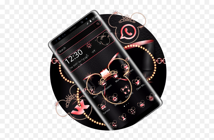 Pink Black Diamond Minnie Theme Hack - Smartphone Emoji,Emoji 30 Cheats