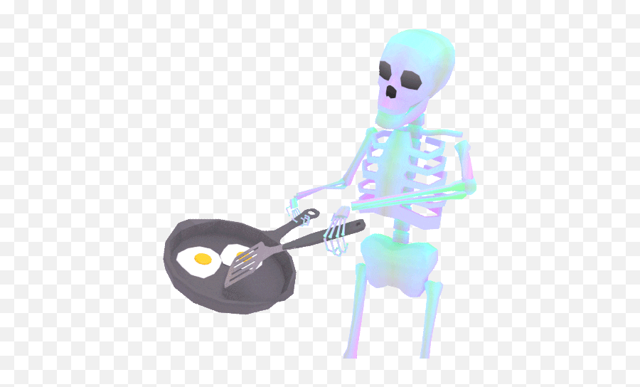 Jjjjjohn Sticker Cute Gif Funny Picture Gallery - Cute Skeleton Gif Transparent Emoji,Frying Pan Emoji