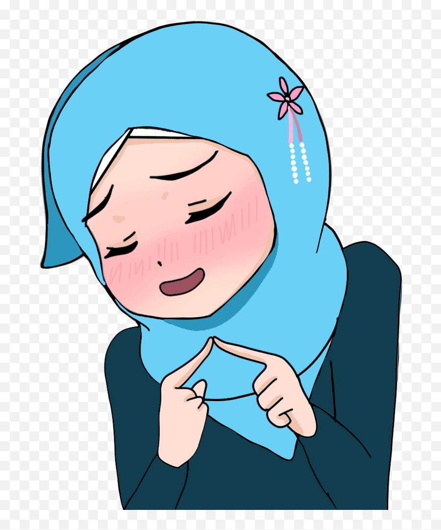 Anime Girl Hijab Sticker For Ios Android Giphy Text - Cloudygif Anime Hijab Girl Gif Emoji,Anime Girl Diffrent Emotion