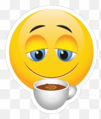 Cute Emoji Sticker Coffee Emoji Vinyl Sticker Car Stickers - Serveware,Singing Emoji