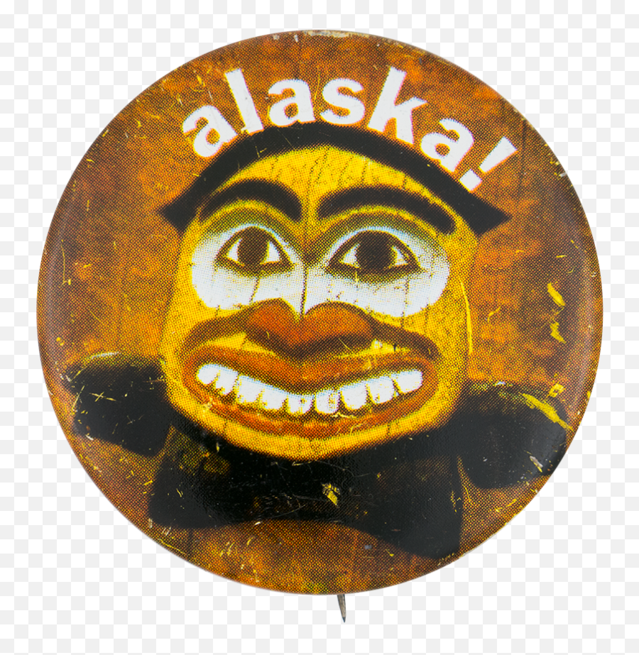 Alaska Smiley Busy Beaver Button Museum - Happy Emoji,Black And White Smiley Face Emoticons Bold Eyes