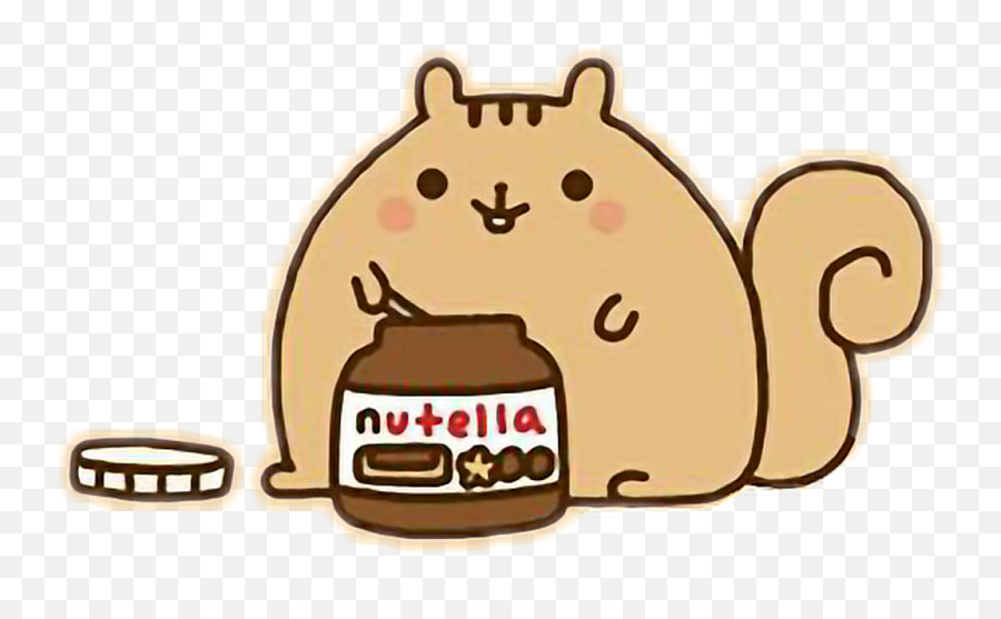 Cute Sticker - Pusheen Eating Nutella Clipart Full Size Nutella Kawaii Emoji,Nutella Emoji