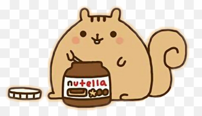 Cute Sticker - Pusheen Eating Nutella Clipart Full Size Nutella Kawaii Emoji,Nutella Emoji
