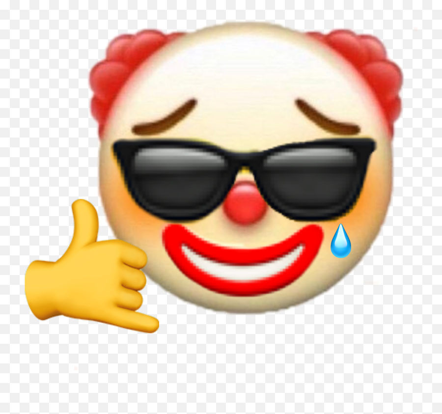 Sad Clown Emoji Sunglasses Sticker By Goldenpigee - Clown Emoji Sad,Emoji Sunglasses Clip Art