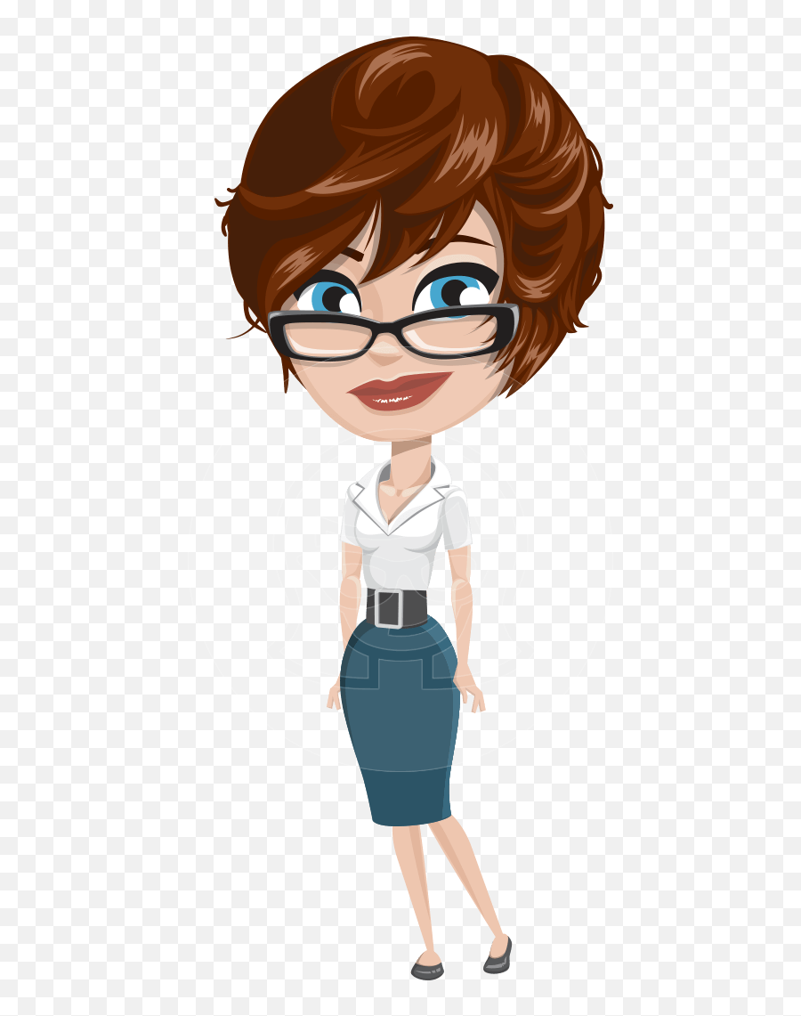 Download Hd Jpg Black And White Stock Cartoons Vector Female - Caricature Woman Short Hair Emoji,White Girl Emojis Png