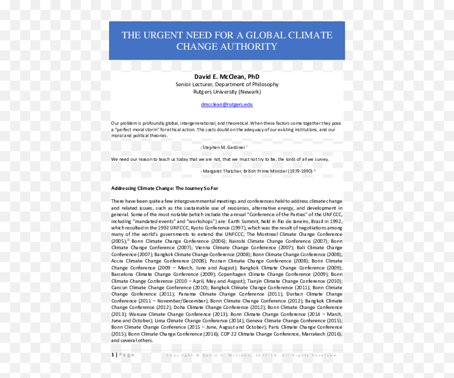 Pdf The Urgent Need For A Global Climate Change Authority - Document Emoji,How Many Emotions Are Expressed Facially In The Same Way By All Members Of The Human Race