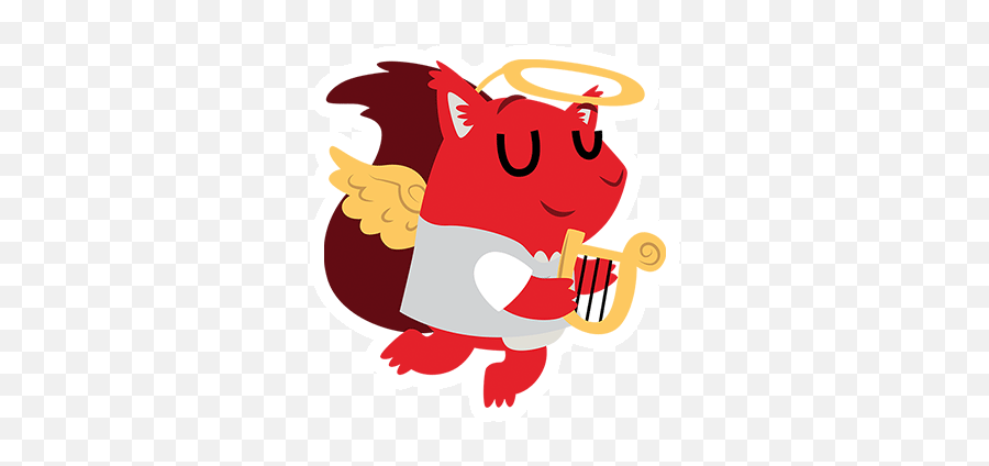 Vodafone Squirrel Stickers On Behance Emoji,Angelic Emojis