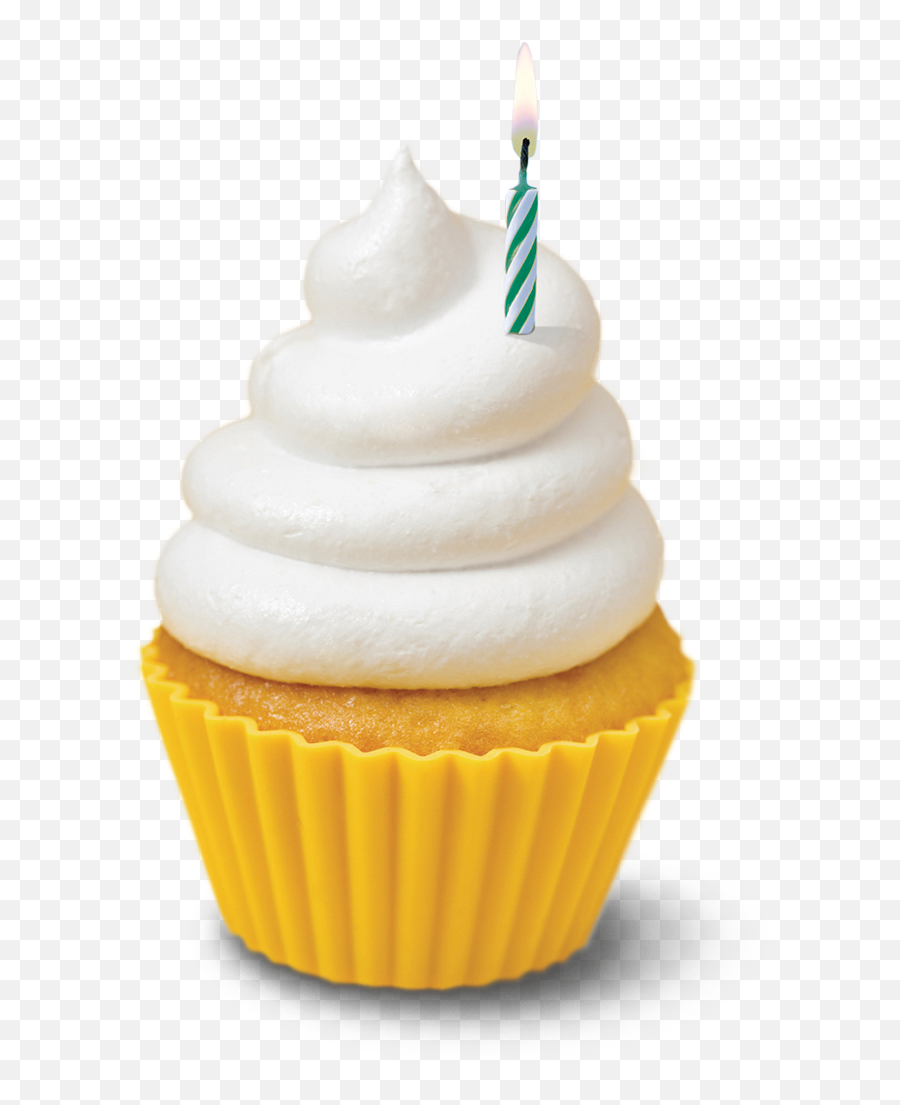 Cupcake Vanilla Yellow Sticker By Ashton Urie - Yellow Birthday Cupcake Png Emoji,Frosting Emoji