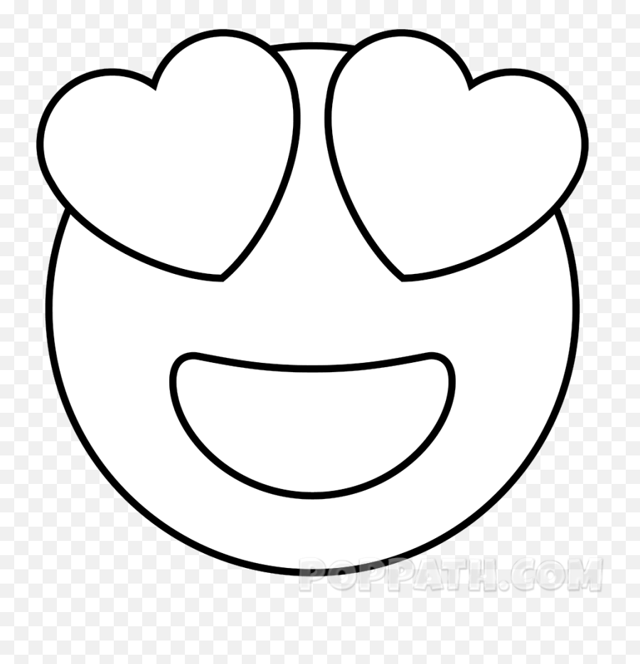 Heart Eyes Emoji Coloring Pages Sketch - Heart Eyes Emoji Drawing,Eyes Emoji
