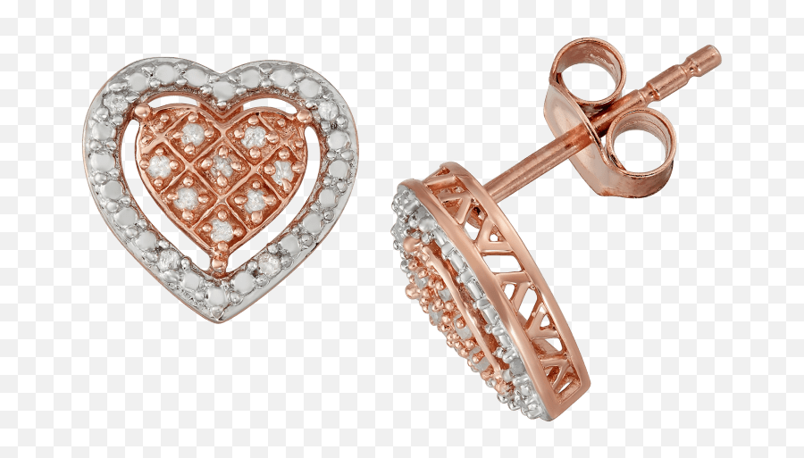 Kiran Jewels Sterling Silver Heart Rose - Solid Emoji,Gold Emoji Earrings