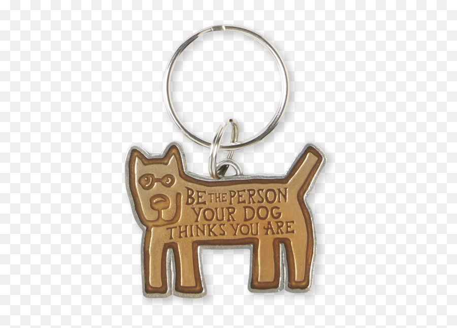 Person Dog Keeper Keyring - Life Is Good Keychain Dog Emoji,Emoji Key Ring