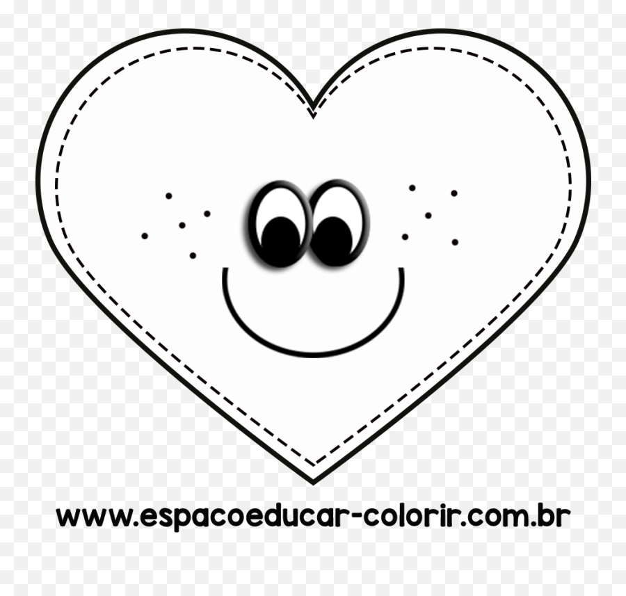 Desenho De Coração Com Olhinhos Molde - Moldes De Coração Happy Emoji,Emoticon De Olho