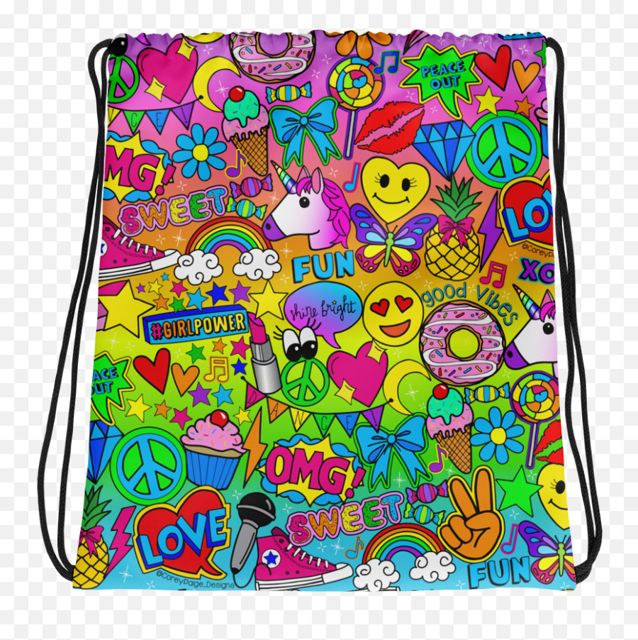 Glamour Glitter Drawstring Bag - Handbag Style Emoji,Emoji Drawstring Bag