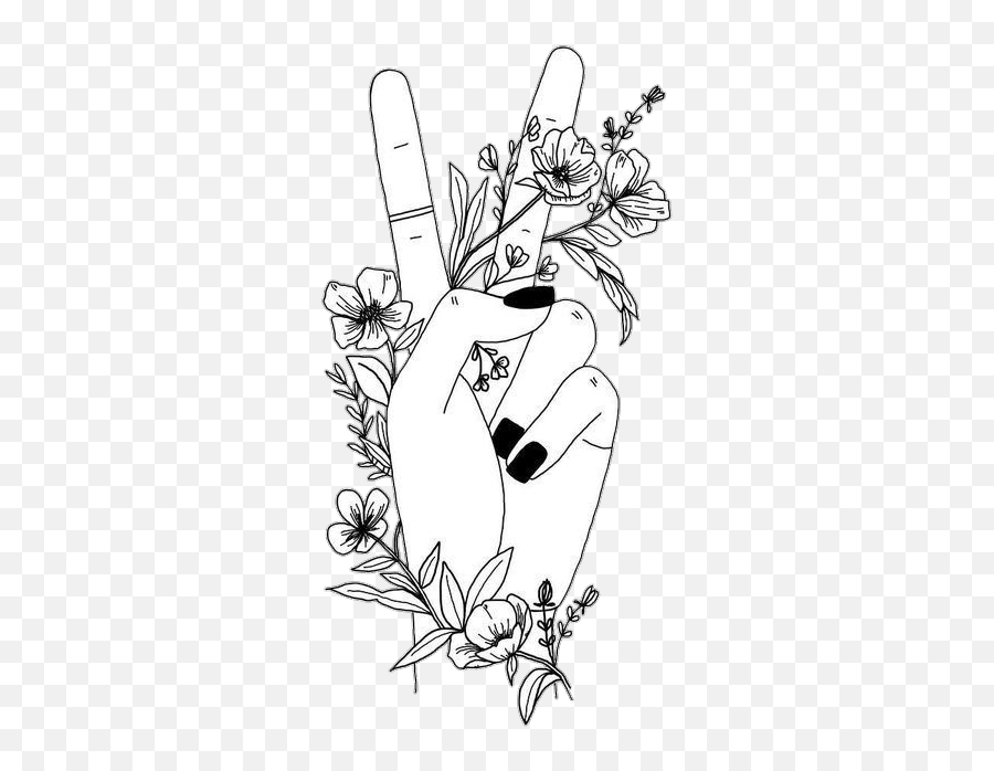 Hippie Peace Hand Love Art Sticker Sticker By Alex - Greta Van Fleet Tatto Emoji,Hippie Emoji Tumblr Transparent