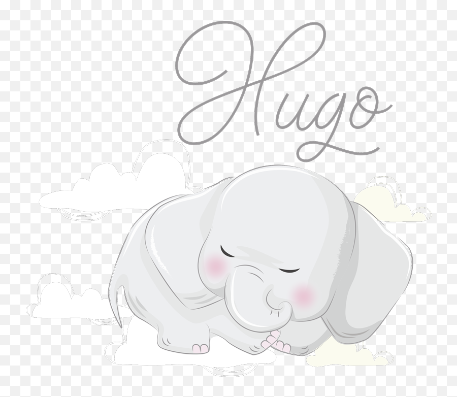 Elephant Sleeping On Named Clouds Illustration Sticker - Event Emoji,Elephant Emoji