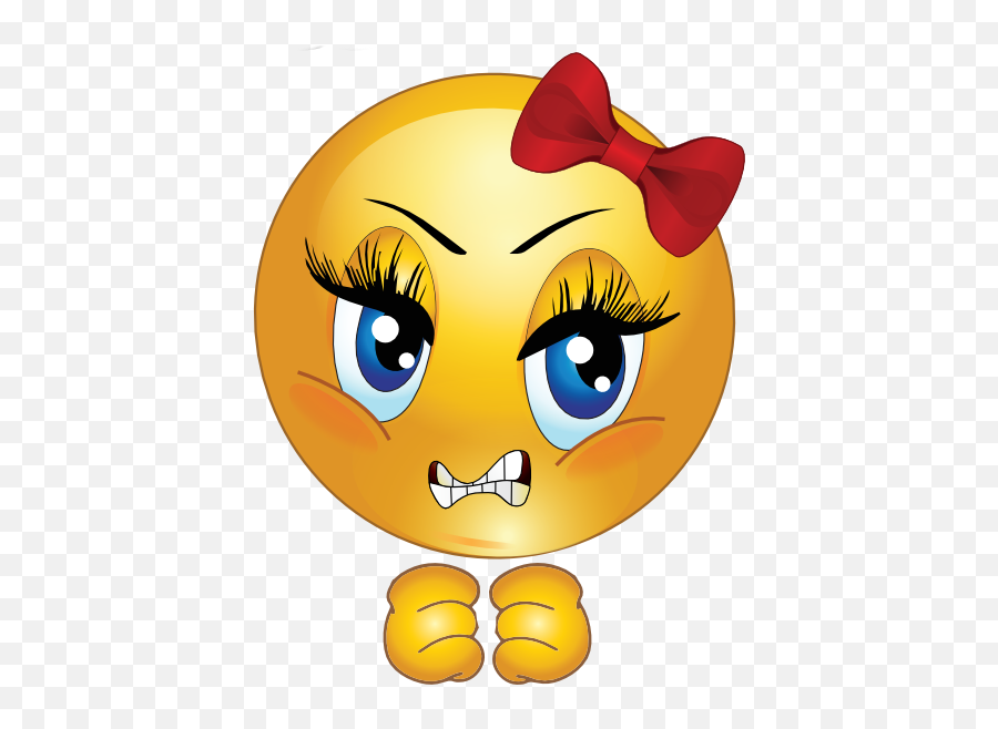 Free Smiley Girl Cliparts Download - Smiley Angry Face Emoji,Cutest Emoji