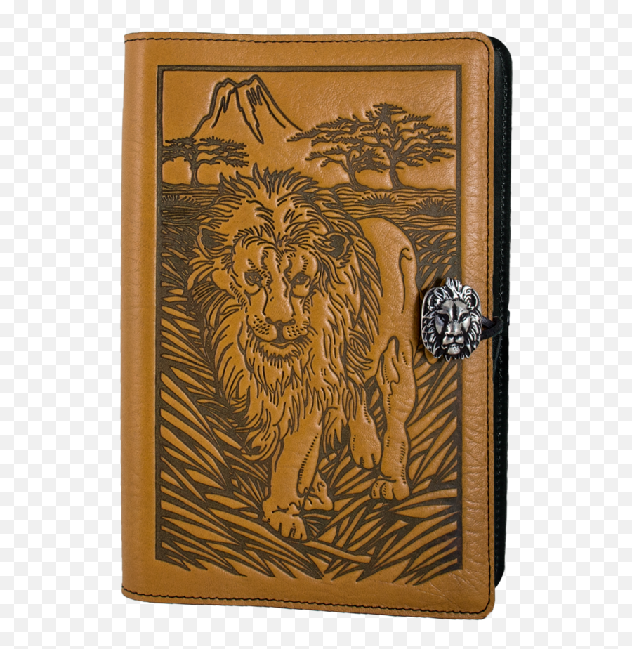 Large Leather Notebook Cover Lion - Lion Diary Emoji,Roar Like A Lion Emotions Book