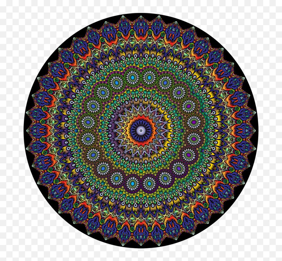 Mandala Hippie Psychedelia Hinduism Color - Mandala Mandala Hippie Png Emoji,Psychedelic Emoticon