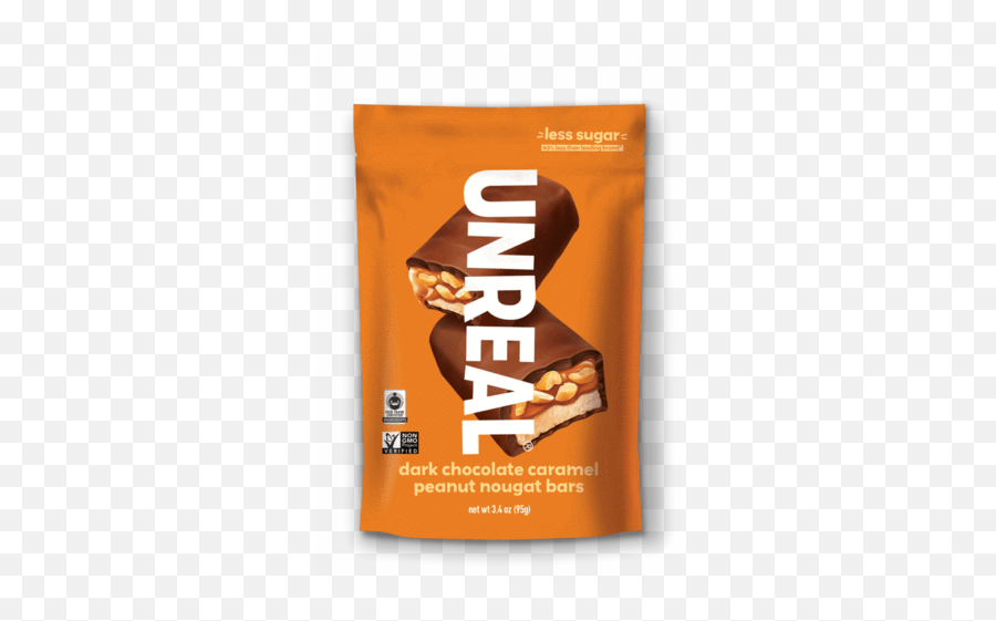 Unreal - Dark Choc Caramel Peanut Nougat Bar Emoji,Chocolate Substitute For Emotions