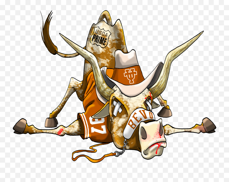 Ut Longhorn Cartoon Png Clipart - Texas Longhorns Mascot Art Emoji,Hookem Longhorn Emoticon