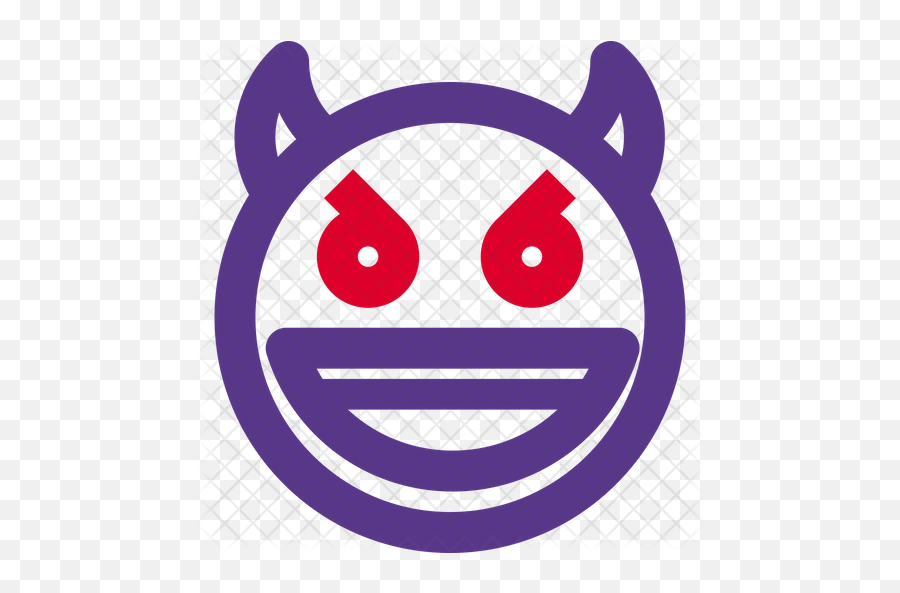Free Grinning Devil Dualtone Emoji Icon - Available In Svg,Devils Horns Emojis