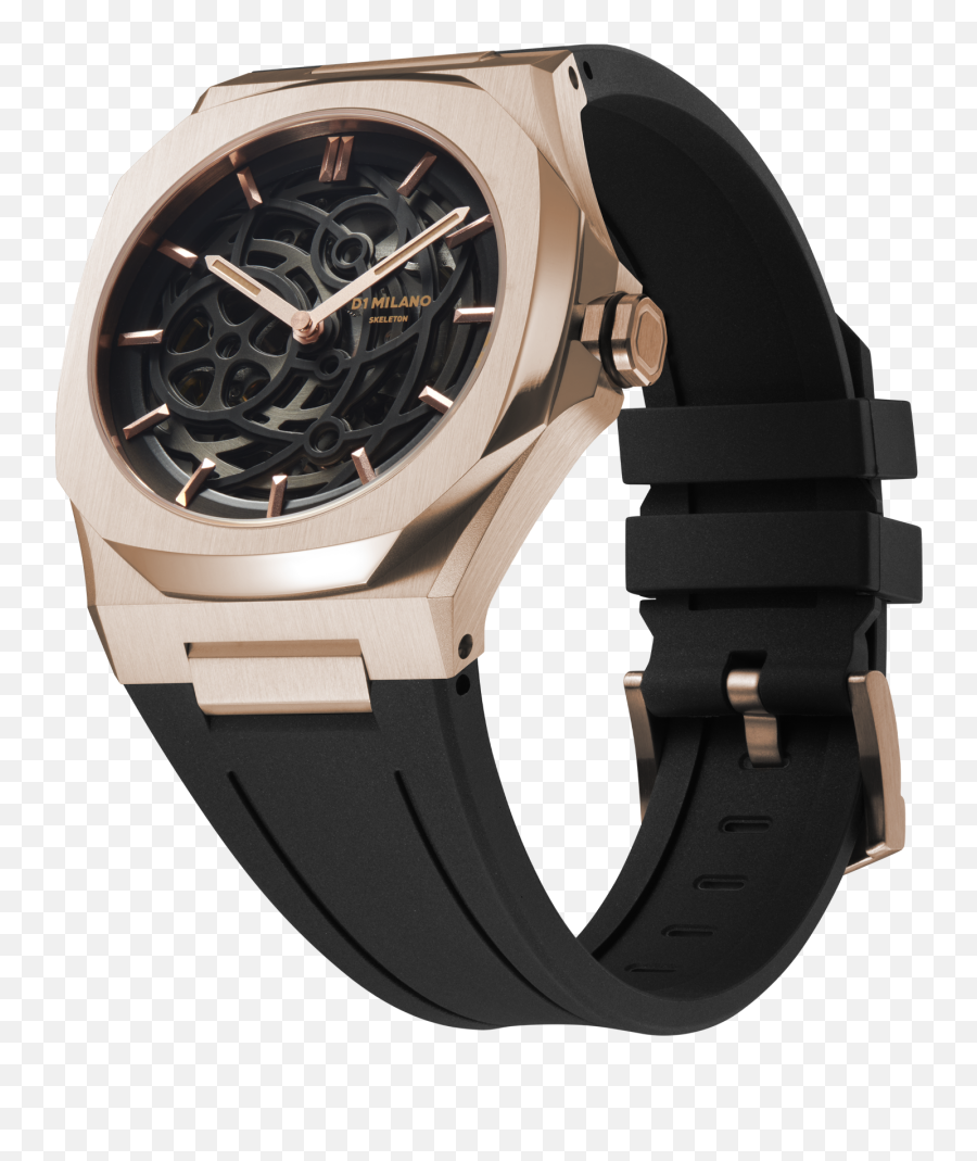 Skeleton Rubber 415 Mm - Rose Gold D1 Milano Emoji,Emotion Clock