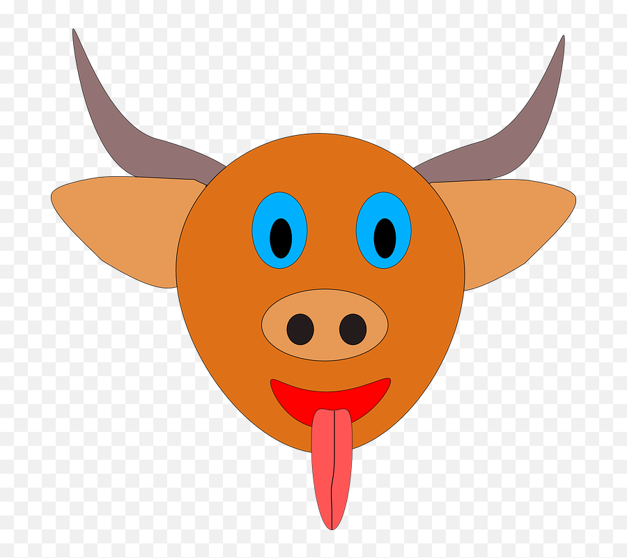 Free Photo Orange Male Horns Mammal Farm Animal Head Bull Emoji,3d Bull Horn Face Emoticon