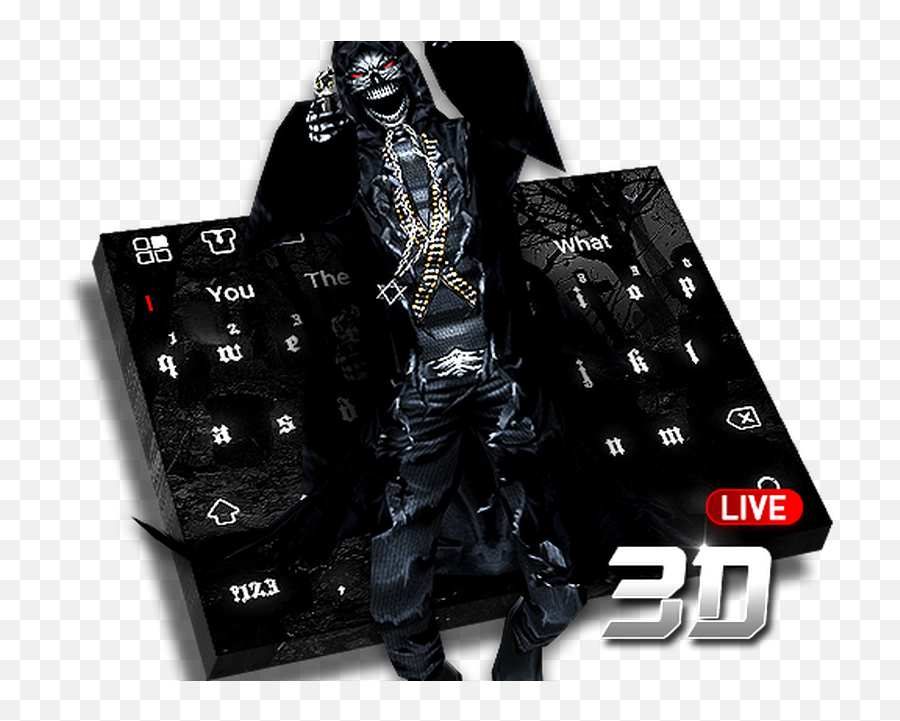 3d Live Skull U0026 Gun Keyboard Apk - Free Download For Android Supervillain Emoji,Gun Emoji Change