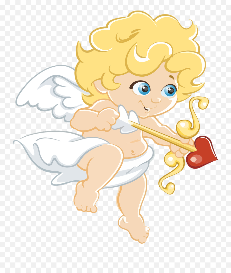 Angelarrowblondebowcartoon - Free Image From Needpixcom Emoji,Angelic Emojis