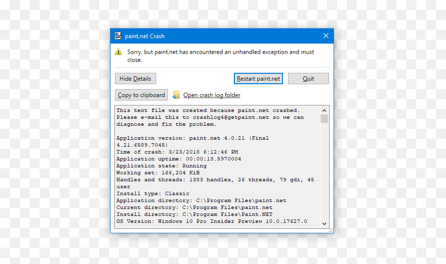Crash Problem - Troubleshooting U0026 Bug Reports Paintnet Forum Emoji,Admin Discord Emoji Copy And Paste