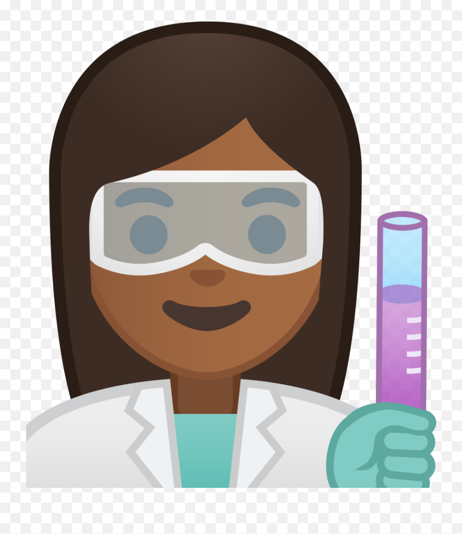 Woman Scientist Medium Dark Skin Tone - Black Woman Scientist Icon Emoji,Black Girl Emoji
