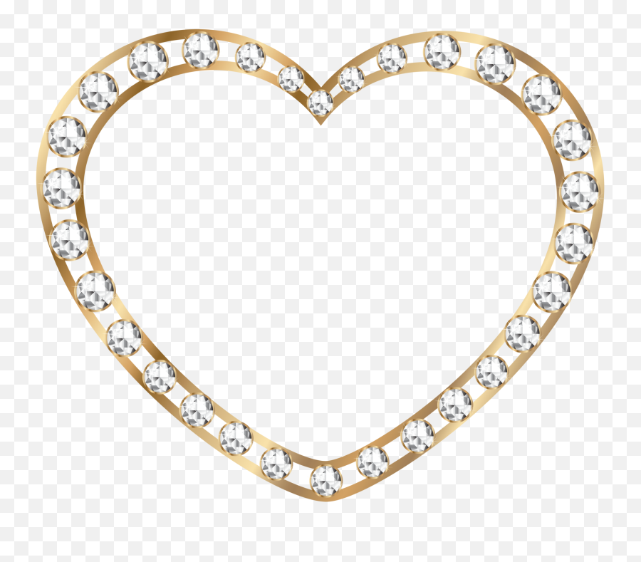 Gold Heart With Diamonds Transparent Png Image - Jewellery Emoji,Gold Heart Emoji
