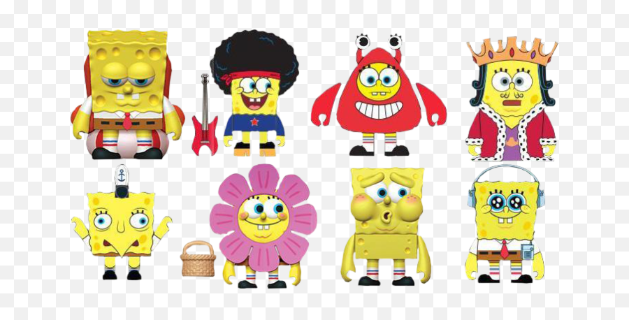 Spongebob Squarepants - Cavalcade Of Spongebobs Mini Series Blind Box 3u201d Vinyl Figure Display Of 24 Units Spongebob Ds Emoji,3 3 Emoticon