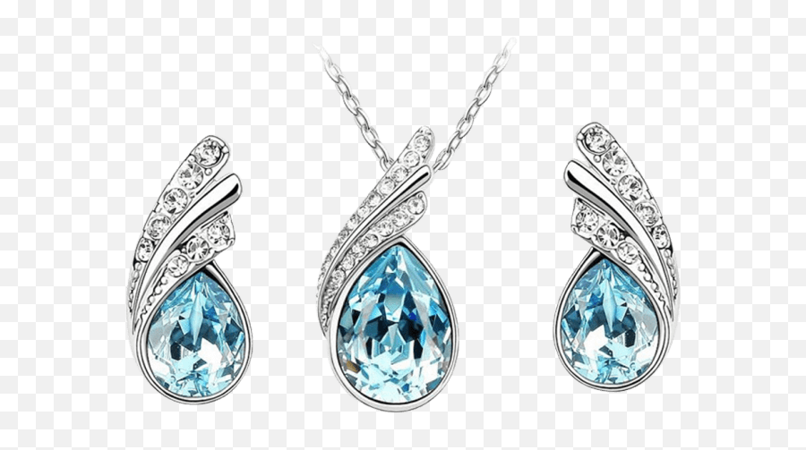 Hollywood Sensation Caribbean Necklace - Jhumka Jhumki Earring Club Factory Jewellery Earrings Sky Blue Emoji,Aquamarine Emoji
