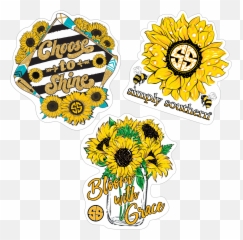 Simply Southern Stickers Sunflower - Dot Emoji,Magnifier Girl Emoji