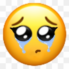 Sad Eyes Yellow Head Emoji Sticker - Transparent Sad Png Sticker,Blue Head Emoji