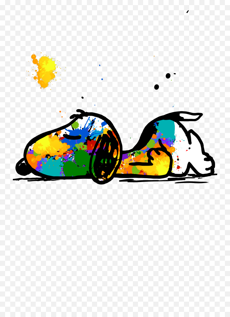 Paintsplattersnoopy Paint Splatter Snoopy Sleeping - Snoopy Paint Splat Emoji,Snoopy And Woodstock Emojis