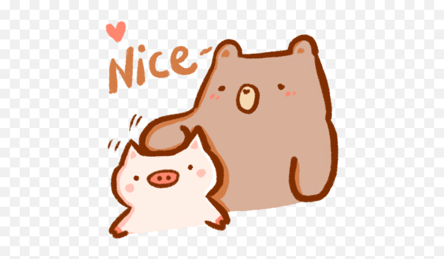 Little Bear And Pig - Animal Figure Emoji,Anime Kitty Emoticon Png