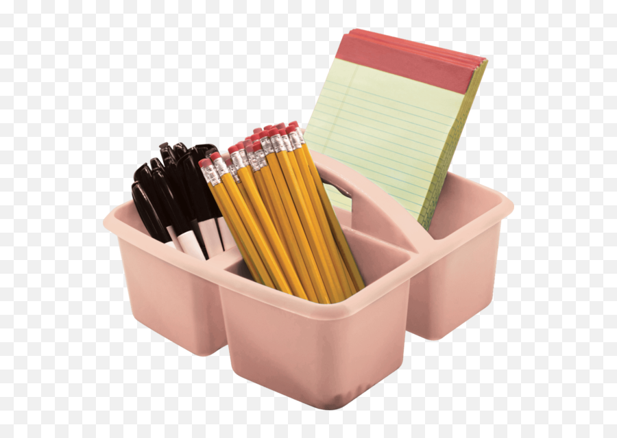 Blush Plastic Classroom Table Storage Caddy Emoji,Box For Pencils Simple Emojis
