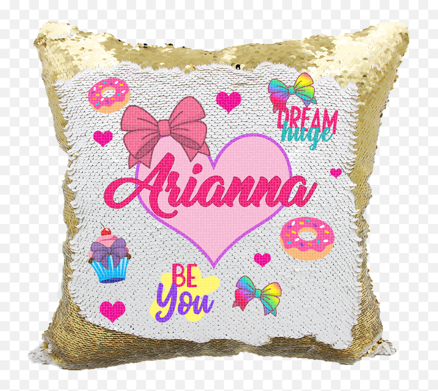 Handmade Personalized Emoji Reversible Sequin Pillow Case,Heart Present Emoji