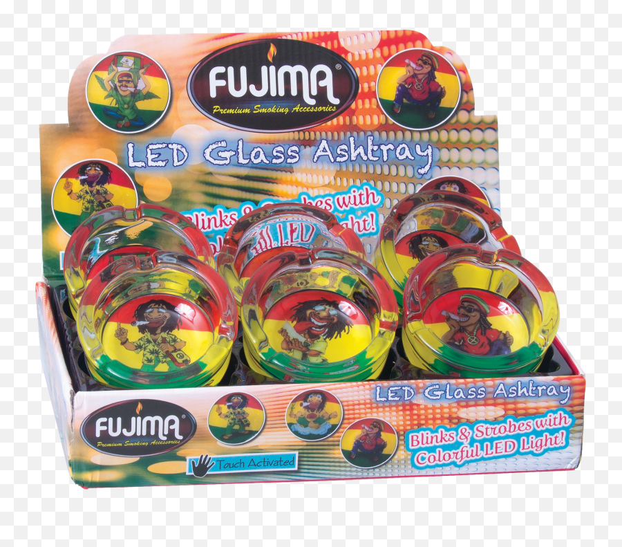 Fujima Jamaican Rasta Assorted Ashtray 6pc Wholesale - Smoke Emoji,Jamaica Emojis