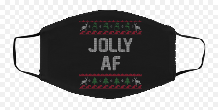 Funny Jolly Af Ugly Christmas Face Mask - Qfinder Trending Emoji,Masked Emoji