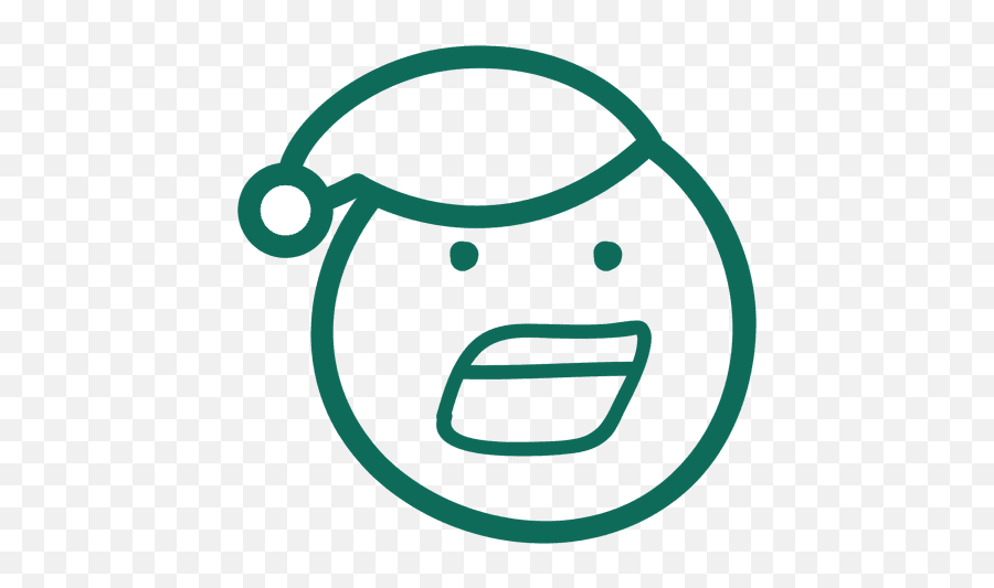 Yell Santa Claus Hat Face Green Stroke Emoticon 22 - Dot Emoji,Teapot Emoji